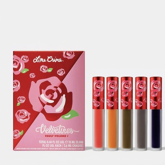 NEW Lime Crime LE Velvetines Vault Volume 1 Lipstick Full Set Of 5 - Picture 1 of 8